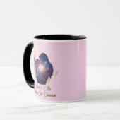 Galaxie Mama & Kind Silhouette Mond Kunst Tasse (Vorderseite Links)