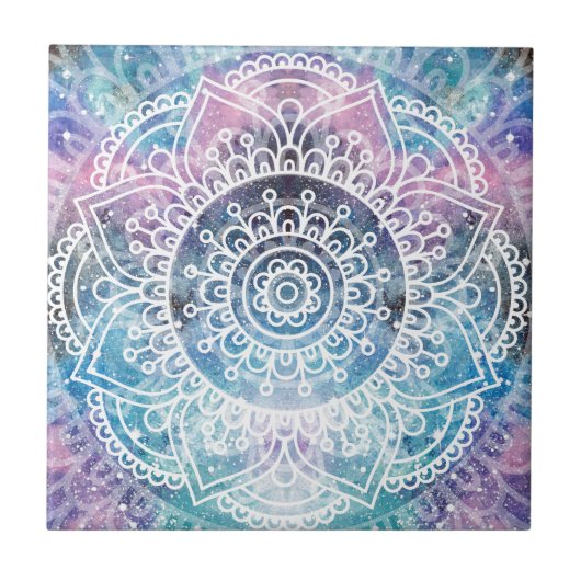 Galaxie-Mandala Fliese (Vorderseite)