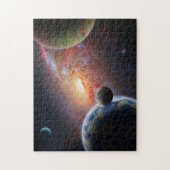 Galaxie mit Planeten Puzzle (Vertikal)