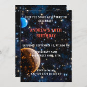 Galaxie mit Sternen und Planeten Einladung (Vorne/Hinten)