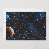 Galaxie mit Sternen und Planeten Einladung (Rückseite)