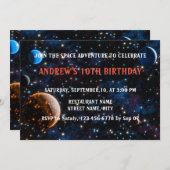 Galaxie mit Sternen und Planeten Einladung (Vorne/Hinten)