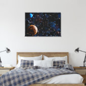 Galaxie mit Sternen und Planeten Leinwanddruck (Insitu (Schlafzimmer))