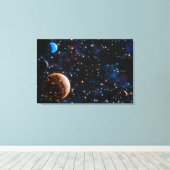 Galaxie mit Sternen und Planeten Leinwanddruck (Insitu (Holzboden))