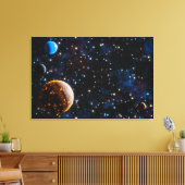 Galaxie mit Sternen und Planeten Leinwanddruck (Insitu (Wohnzimmer))