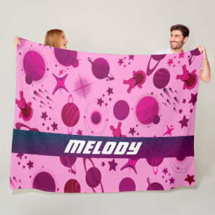 Galaxie-Mond und Sternmuster Fleecedecke