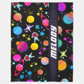 Galaxie-Mond und Sternmuster Fleecedecke (Vorderseite)