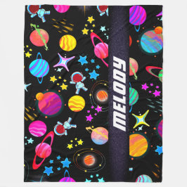 Galaxie-Mond und Sternmuster Fleecedecke