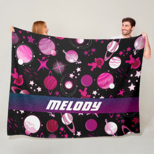 Galaxie-Mond und Sternmuster Fleecedecke