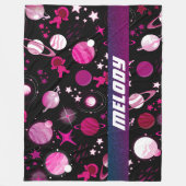 Galaxie-Mond und Sternmuster Fleecedecke (Vorderseite)