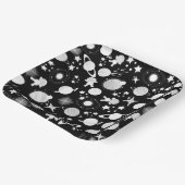 Galaxie-Mond und Sternmuster Pappteller (Gewinkelt)