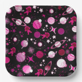 Galaxie-Mond und Sternmuster Pappteller (Vorderseite)