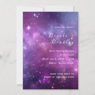 Galaxie-Nebel-Nachthimmel-Hochzeit Einladung