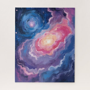 Galaxie Oben   Himmel Sterne Pastell Aquarell Puzzle