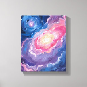 Galaxie Oben   Himmel Sterne Pastell Wasserfarbe Leinwanddruck