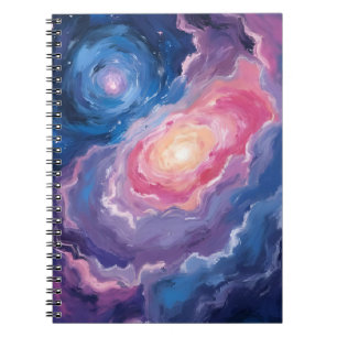 Galaxie Oben   Himmel Sterne Pastell Wasserfarbe Notizblock