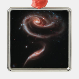 Galaxie-Paare Arp 273 (Hubble Teleskop) Silbernes Ornament