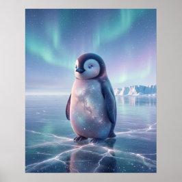 Galaxie Pinguin Stern Strand Poster