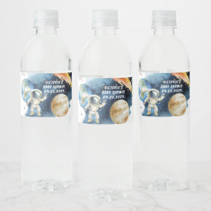 Galaxie Planeten Countdown Baby Shower Wasserflaschenetikett