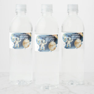 Galaxie Planeten Countdown Baby Shower Wasserflaschenetikett