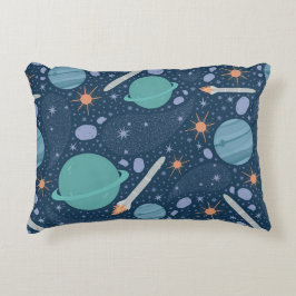 Galaxie Planeten und Raketen Dekokissen