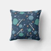 Galaxie Planeten und Raketen Kissen (Rückseite)