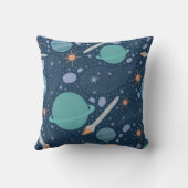 Galaxie Planeten und Raketen Kissen (Rückseite)