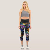 Galaxie-Planeten und Sterne Capri Leggings (Vorderseite)
