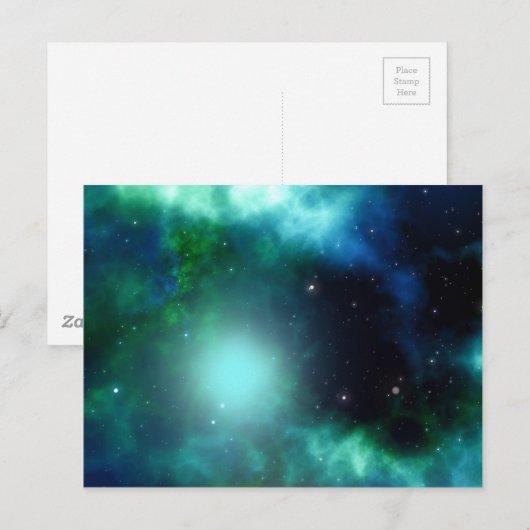 Galaxie Postkarte (Vorne/Hinten)