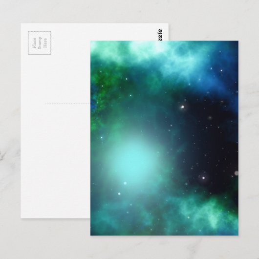 Galaxie Postkarte (Vorne/Hinten)