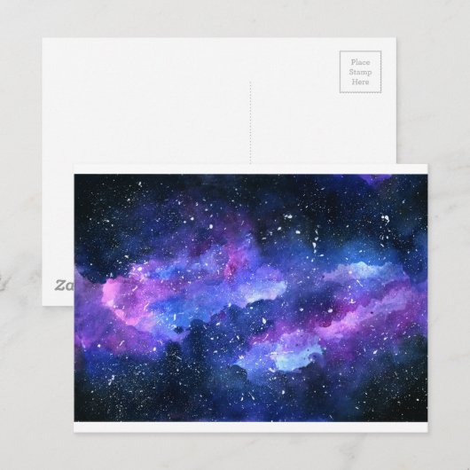 Galaxie Postkarte (Vorne/Hinten)
