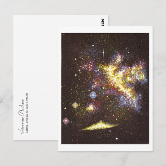 Galaxie Postkarte (Vorne/Hinten)