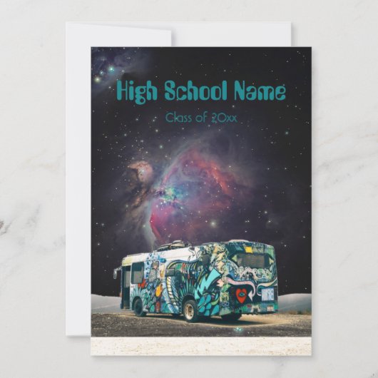 Galaxie Psychedelic Hippie van Monogram Feiertagskarte (Vorderseite)