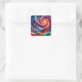 Galaxie Quadratischer Aufkleber (Tasche)