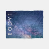 Galaxie • Raum-Hintergrund mit Namen Fleecedecke (Vorderseite (Horizontal))