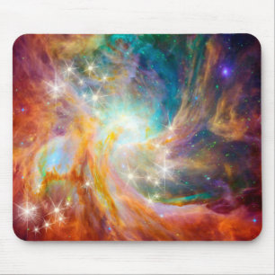Galaxie-Raum-Nebelfleck-blaues Goldlavendel-Rosa Mousepad