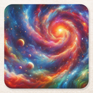 Galaxie Rechteckiger Pappuntersetzer