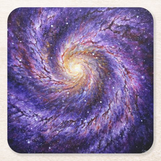 Galaxie Rechteckiger Pappuntersetzer (Vorderseite)