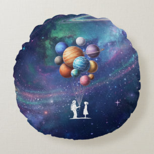 Galaxie Rundes Kissen