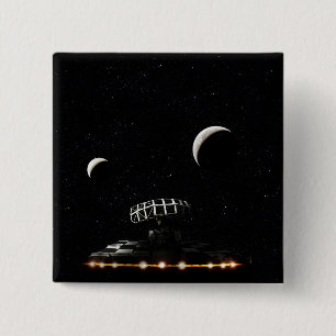 Galaxie-Scanner - Radar-Raumschiff - Sci-Fi Button