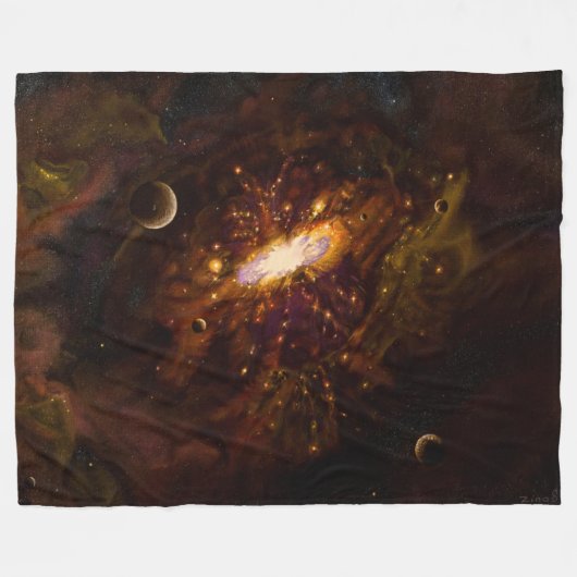 Galaxie, schwarzes Loch Fleecedecke (Vorderseite (Horizontal))