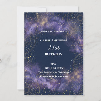 Galaxie Sterne Meilenstein Geburtstag Einladung