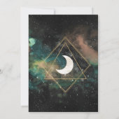 Galaxie und geometrischer Mond Save the Date (Rückseite)