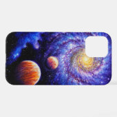 Galaxie und Planeten iPhone Hülle (Rückseite (Horizontal))