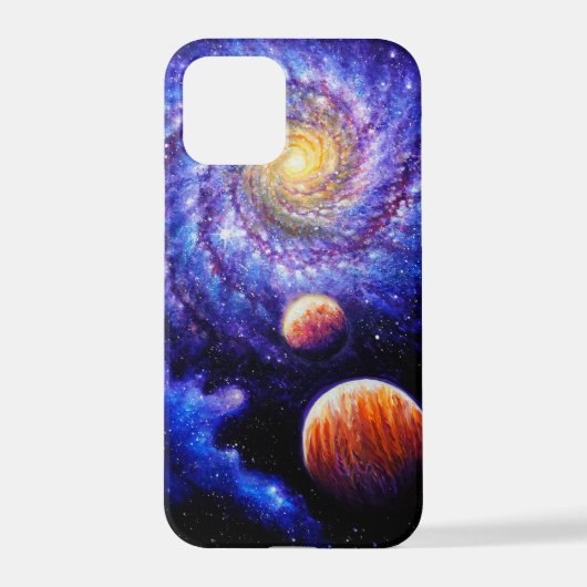 Galaxie und Planeten iPhone Hülle (Rückseite)