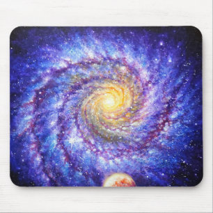 Galaxie und Planeten Mousepad