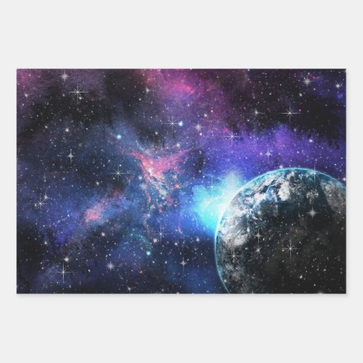 Galaxie, Universum, Sterne, Geschenkmuster für den Geschenkpapier Set (Vorderseite)