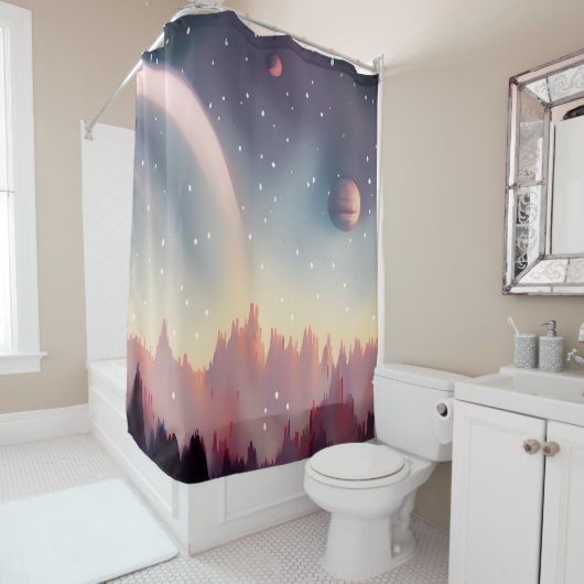 Galaxie, Universum, Sterne, Weltraum Duschvorhang (Beispiel)