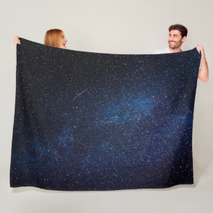 Galaxie Weltraum Sterne Nachthimmel Himmelblau Fleecedecke