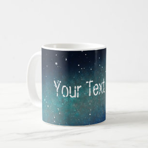 Galaxie Weltraumnebel Nachthimmel Blau Grün Kaffeetasse